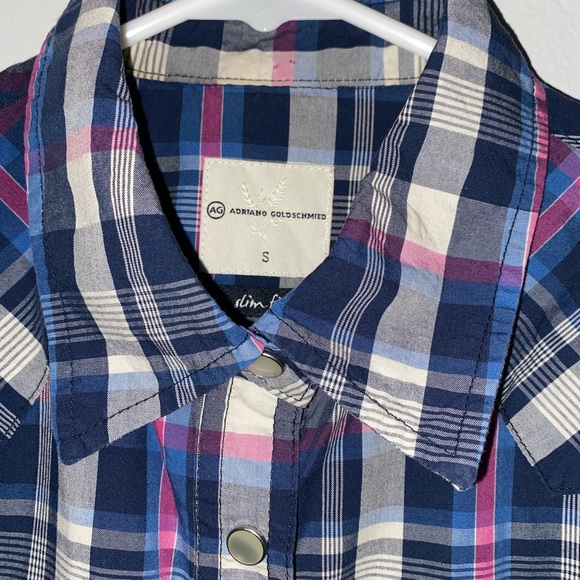 WOMENS AG Adriano Goldschmied Plaid 3/4 Sleeve SM - Picture 3 of 3